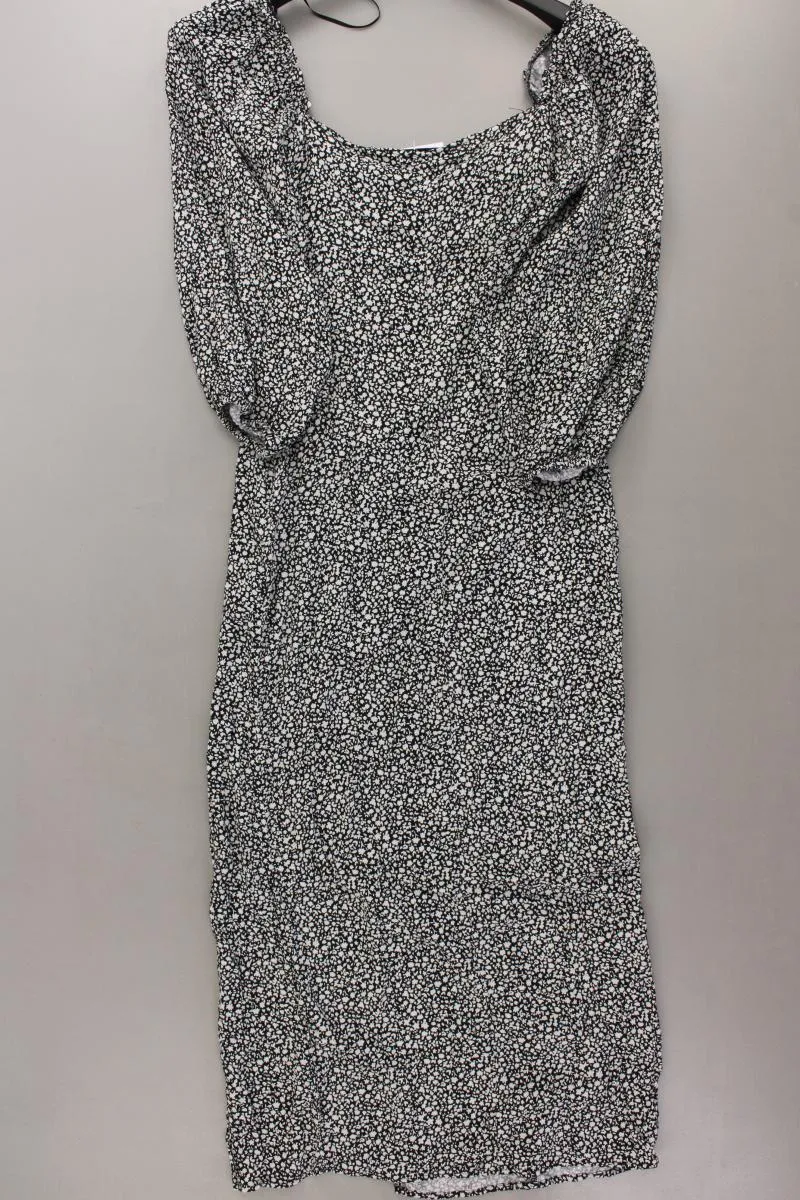Pull&Bear Midikleid Gr. XS 3/4 Ärmel mit Carmen-Ausschnitt grau aus Polyester