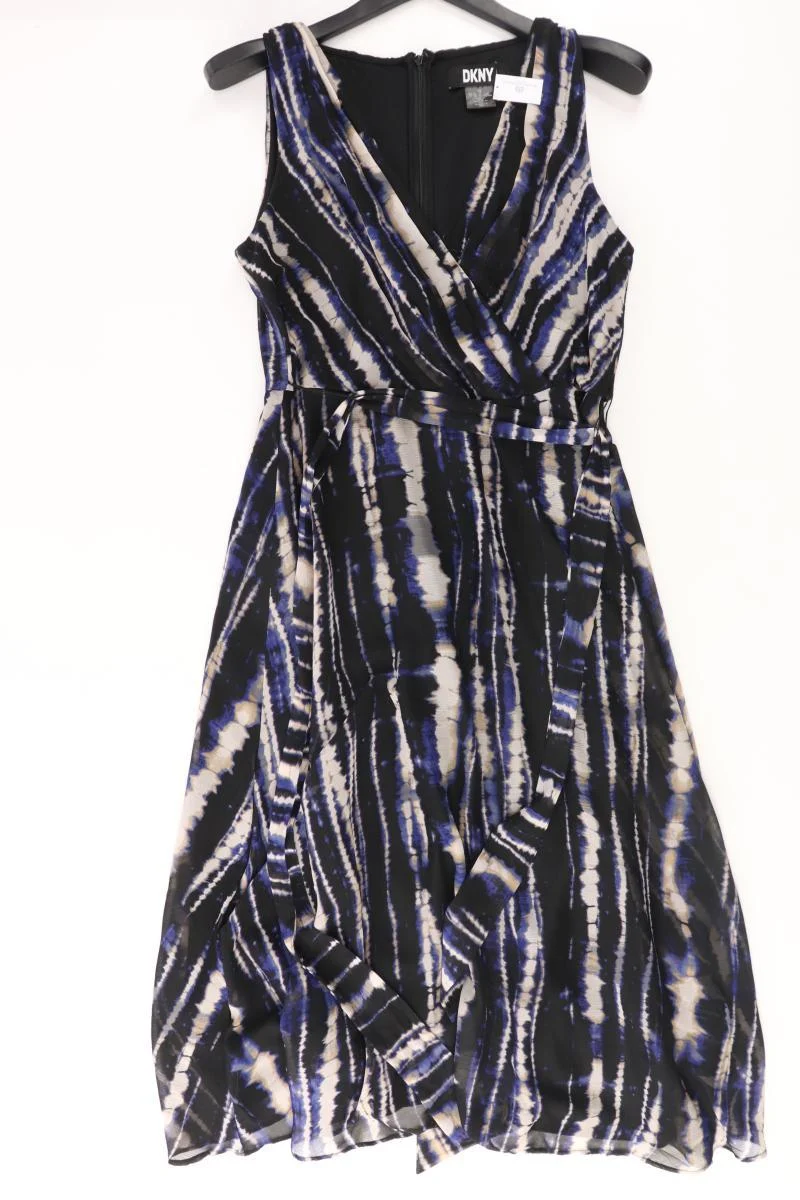 DKNY Midikleid Gr. 40 mit Gürtel Ärmellos blau aus Polyester
