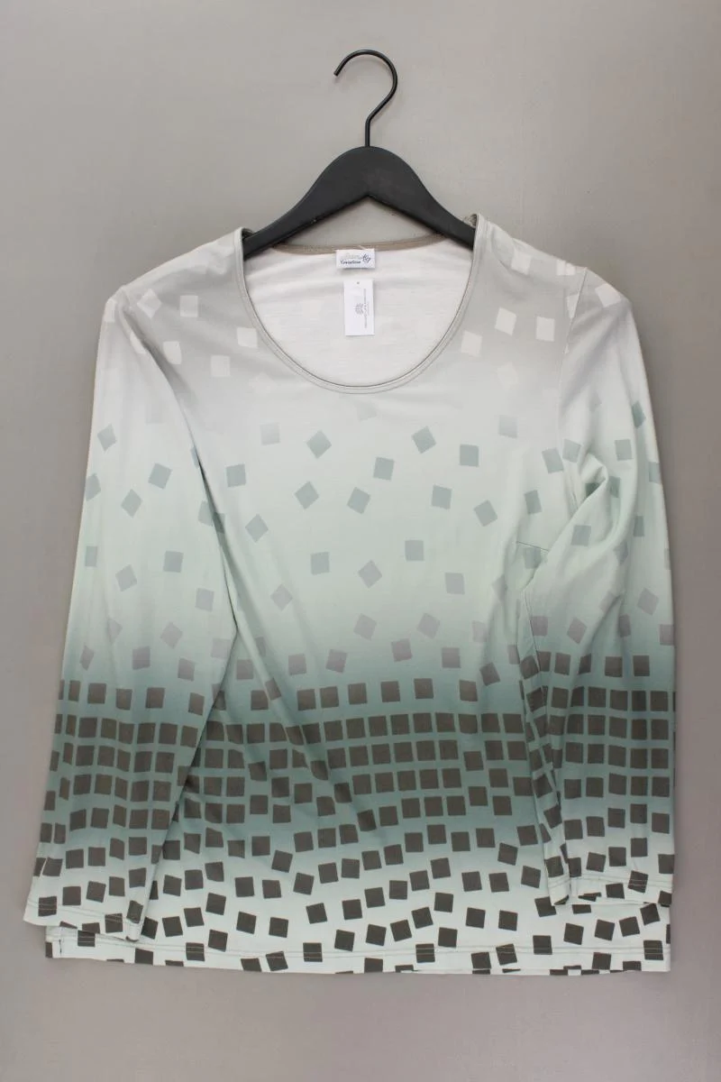 Atelier GS Longsleeve-Shirt Gr. Kurzgröße 22 geometrisches Muster Langarm grün