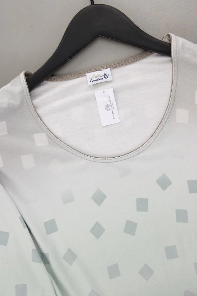Atelier GS Longsleeve-Shirt Gr. Kurzgröße 22 geometrisches Muster Langarm grün