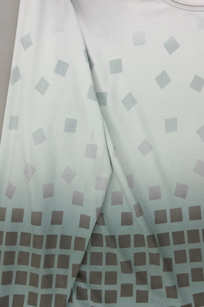 Atelier GS Longsleeve-Shirt Gr. Kurzgröße 22 geometrisches Muster Langarm grün
