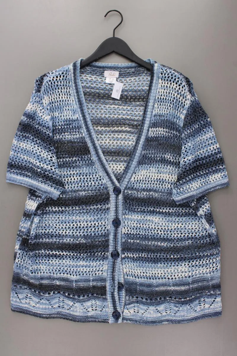 Paola Strickjacke Gr. 52 Kurzarm blau aus Polyacryl