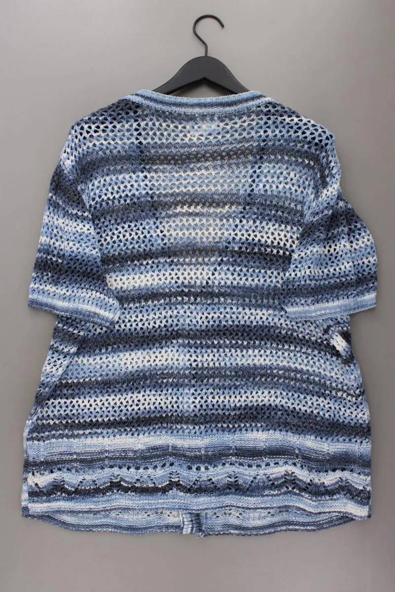 Paola Strickjacke Gr. 52 Kurzarm blau aus Polyacryl
