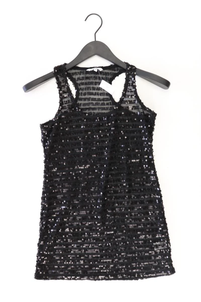 New Look Trägertop Gr. UK 12 (M) mit Pailletten schwarz aus Polyester
