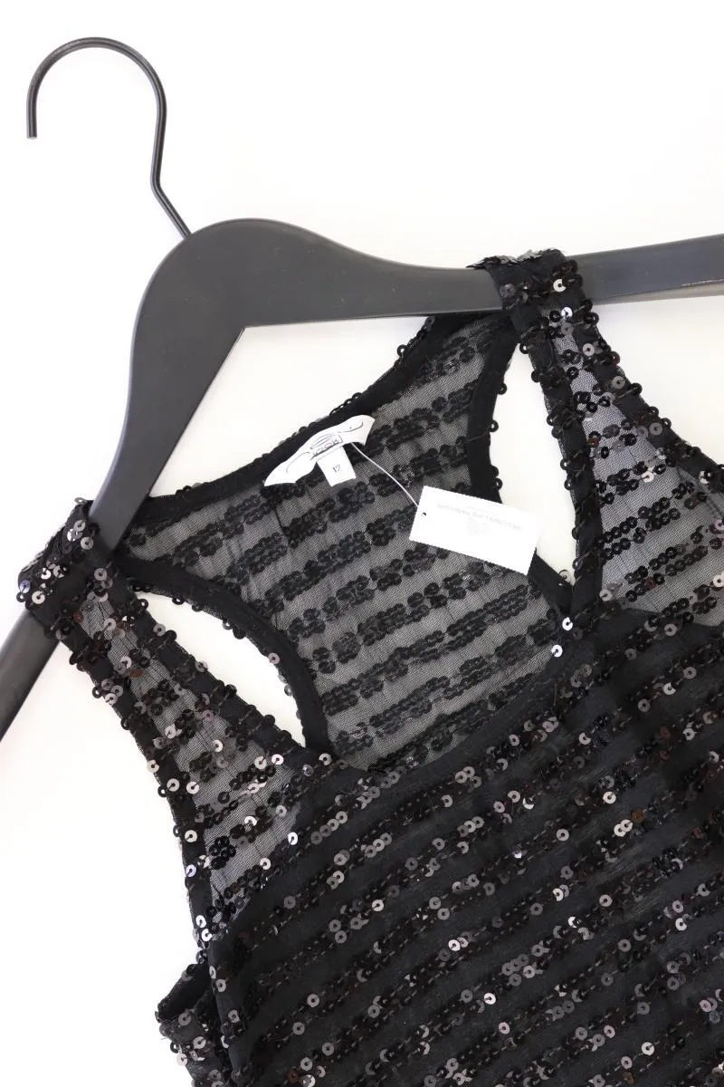 New Look Trägertop Gr. UK 12 (M) mit Pailletten schwarz aus Polyester