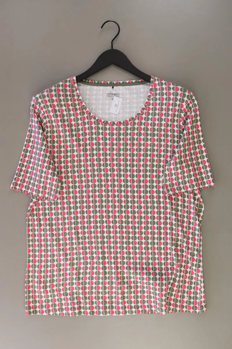 olsen Printshirt Gr. 46 Kurzarm mehrfarbig aus Baumwolle