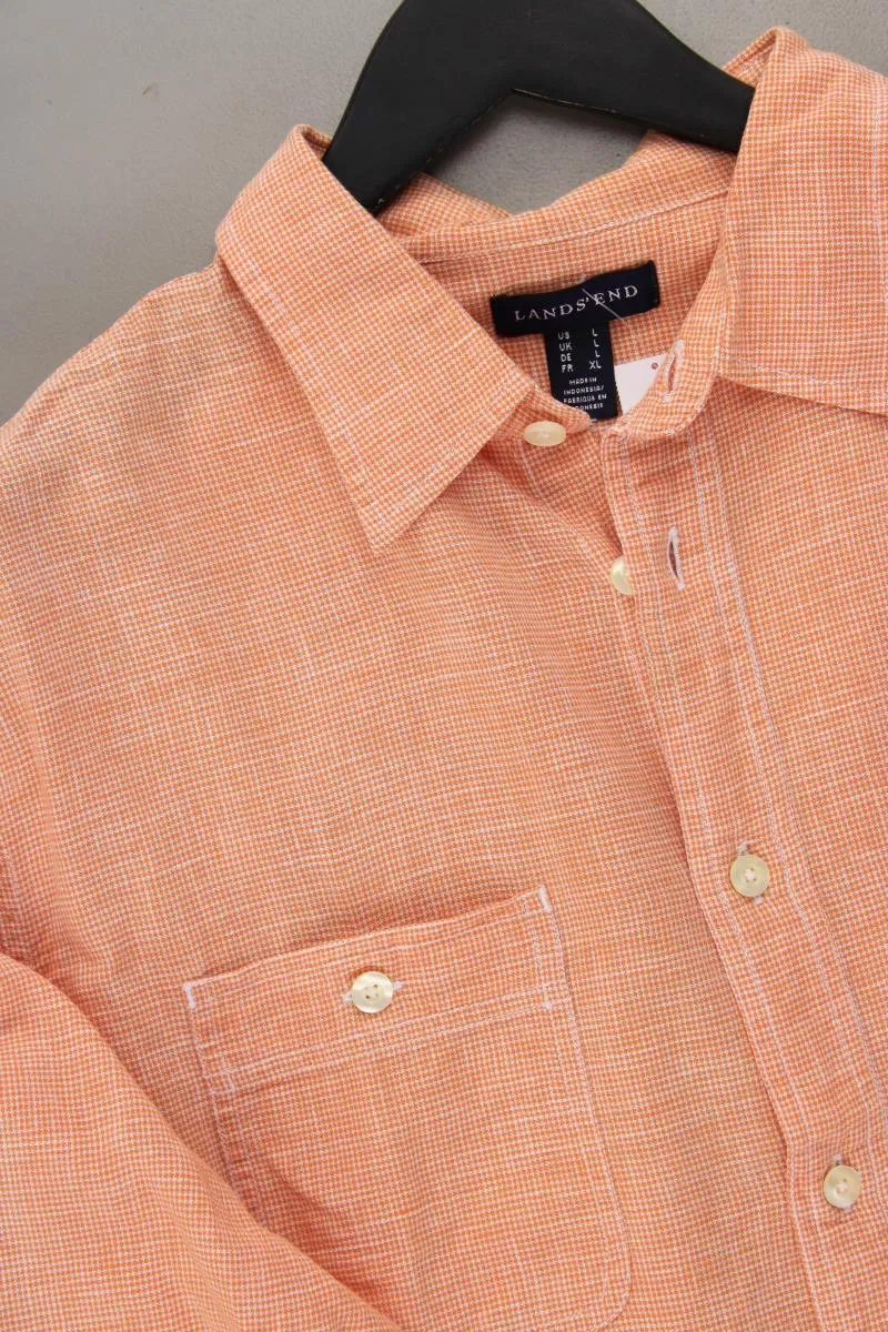 Lands' End Langarmhemd für Herren Gr. L orange aus Baumwolle
