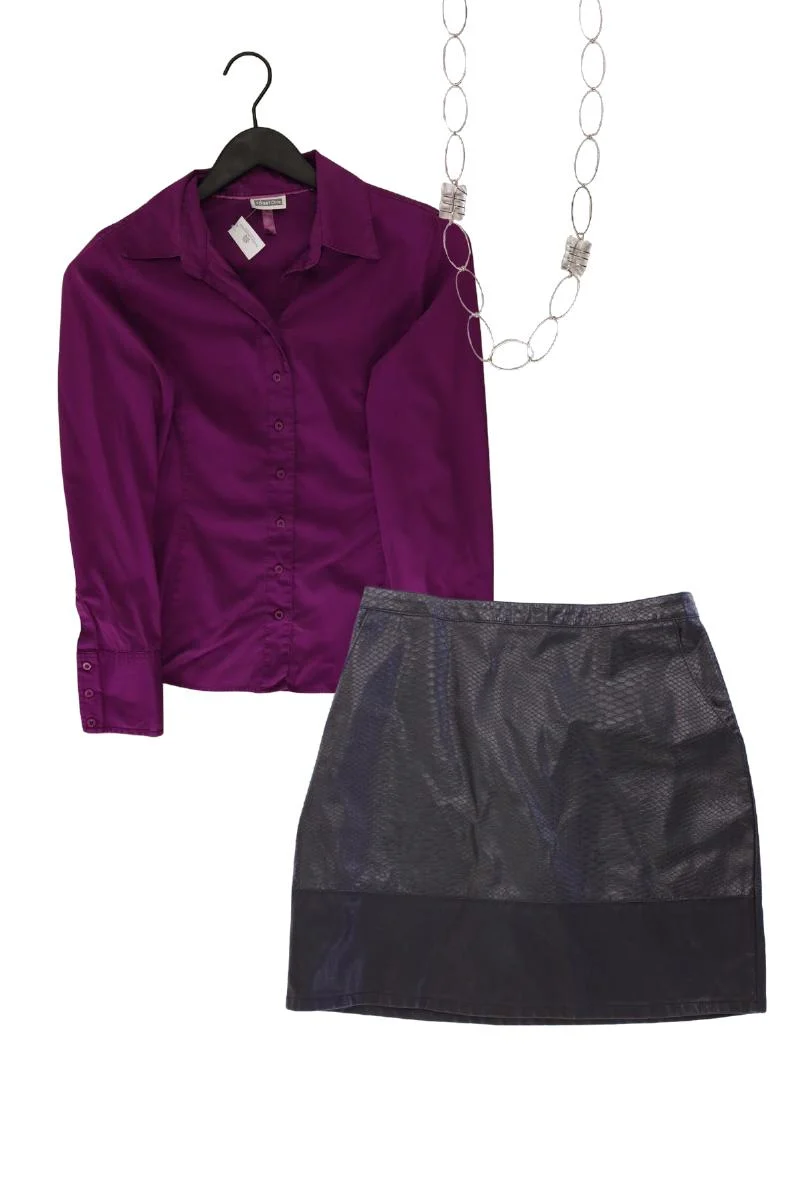 Second Hand Outfit Größe M mit Street One Langarmbluse in Gr. 38 und Halskette