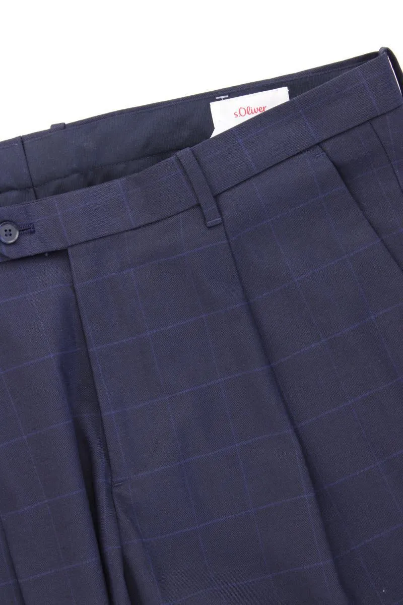 s.Oliver Anzughose für Herren Gr. 54 blau aus Polyester