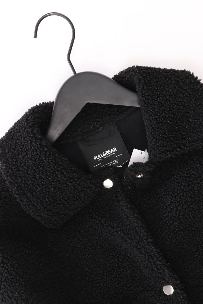 Pull&Bear Hemdjacke Teddy Gr. S schwarz aus Polyester