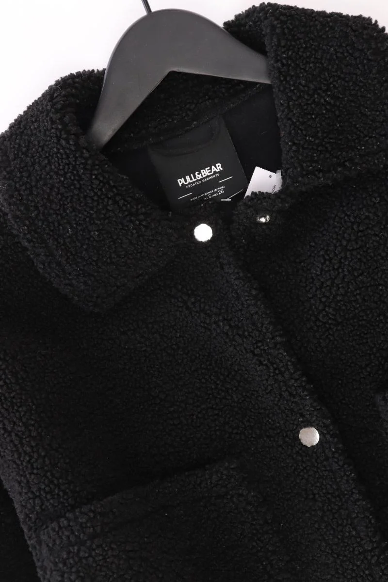 Pull&Bear Hemdjacke Teddy Gr. S schwarz aus Polyester