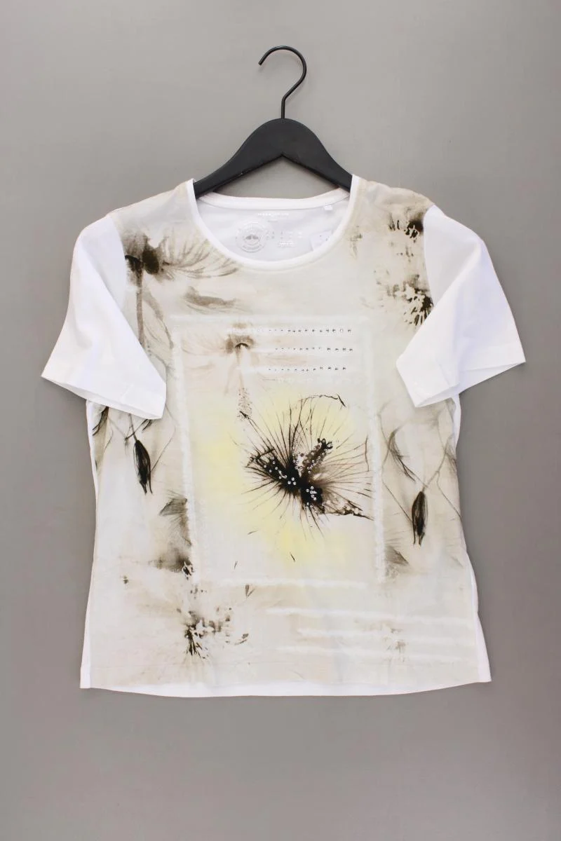 MARK ADAM Printshirt Gr. 38 Kurzarm weiß aus Baumwolle