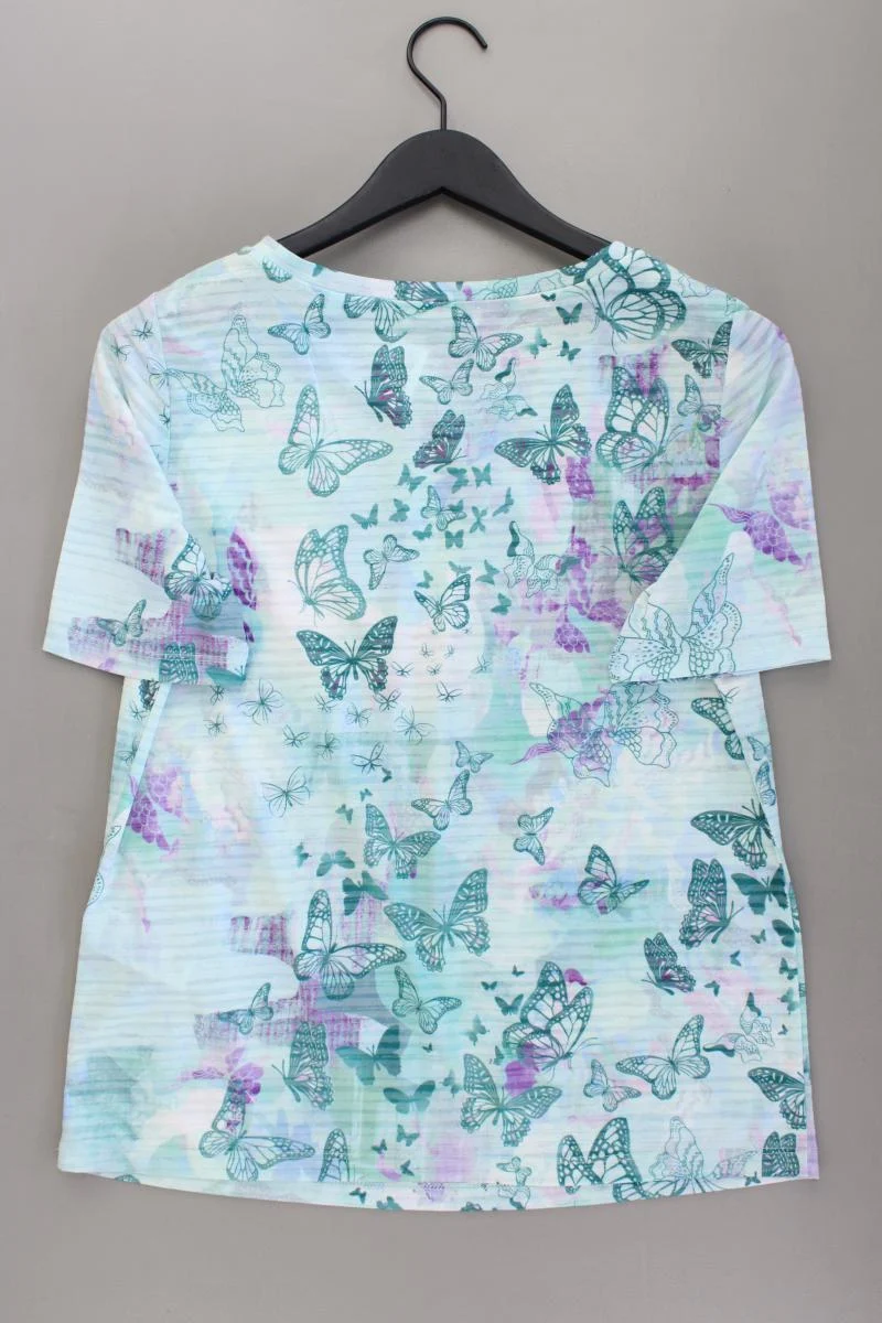 Bonita Shirt mit Schmetterlingmuster Gr. M Kurzarm türkis aus Polyester