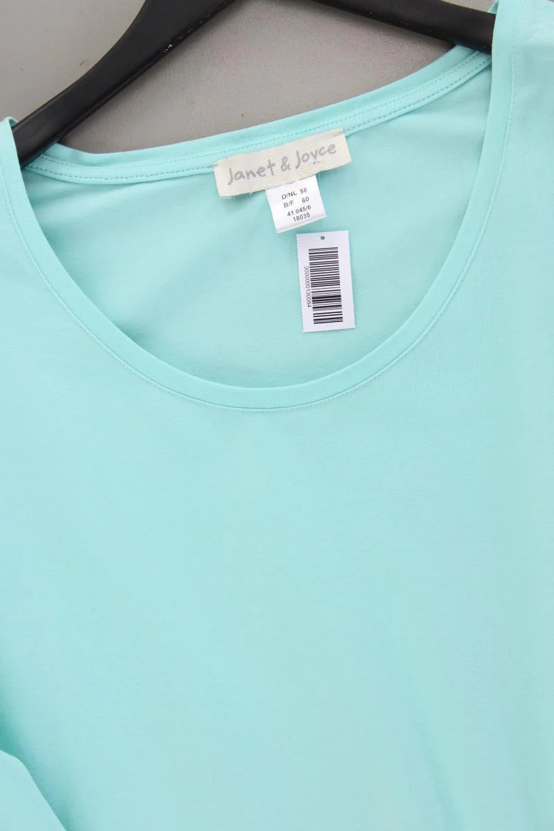 Janet & Joyce Longsleeve-Shirt Gr. 58 Langarm blau aus Baumwolle