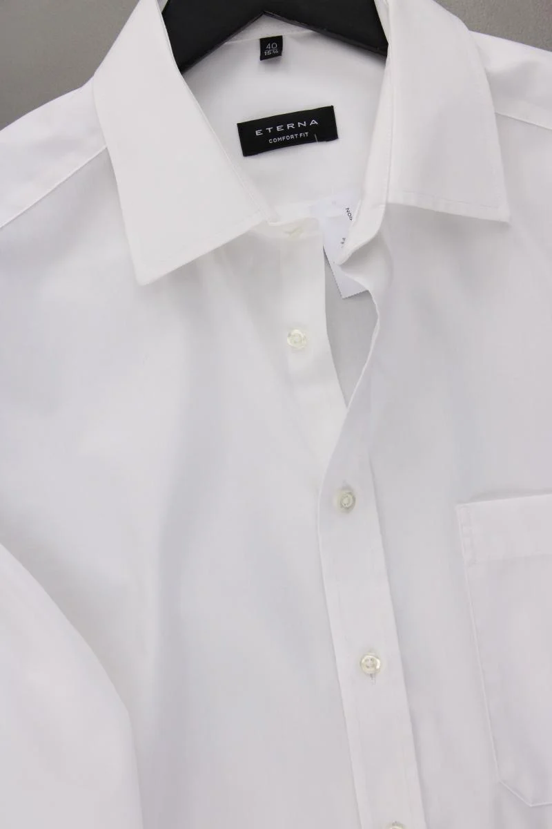 Eterna Langarmhemd für Herren Gr. Hemdgröße 40 weiß aus Baumwolle