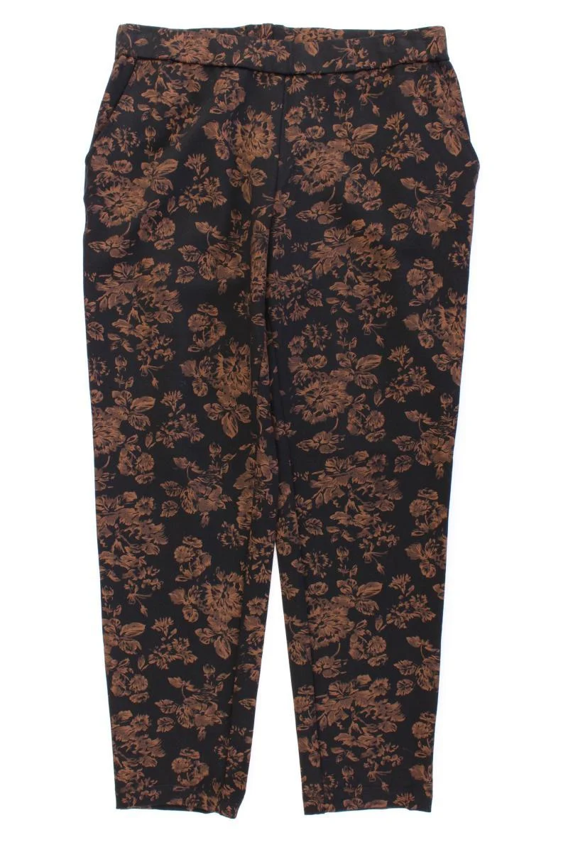 Piero Moretti Stretchhose Gr. IT 50 (XL) mit Blumenmuster neuwertig schwarz