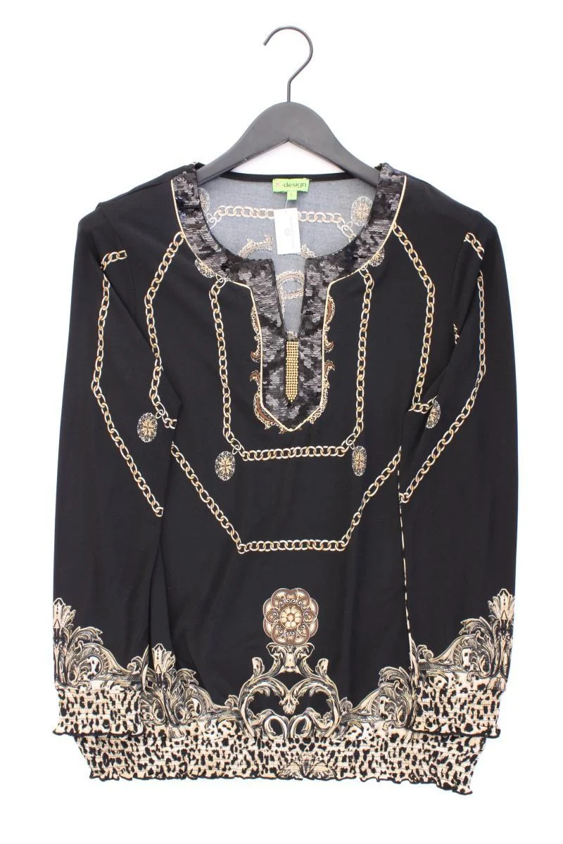 K Design Longsleeve-Shirt Gr. L neuwertig Langarm schwarz aus Polyester