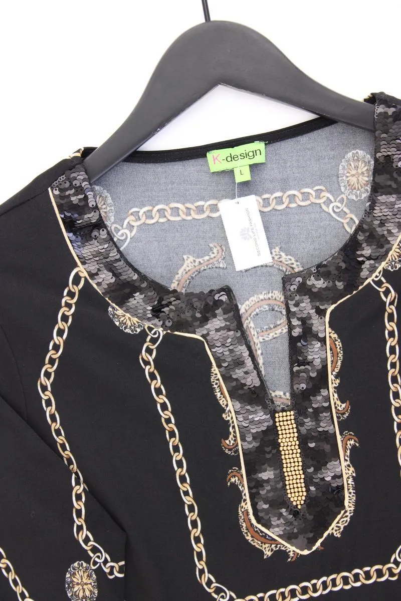 K Design Longsleeve-Shirt Gr. L neuwertig Langarm schwarz aus Polyester