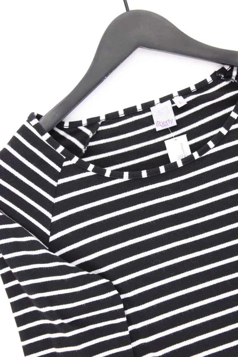 Liberty Stretchkleid Gr. L gestreift 3/4 Ärmel schwarz aus Viskose