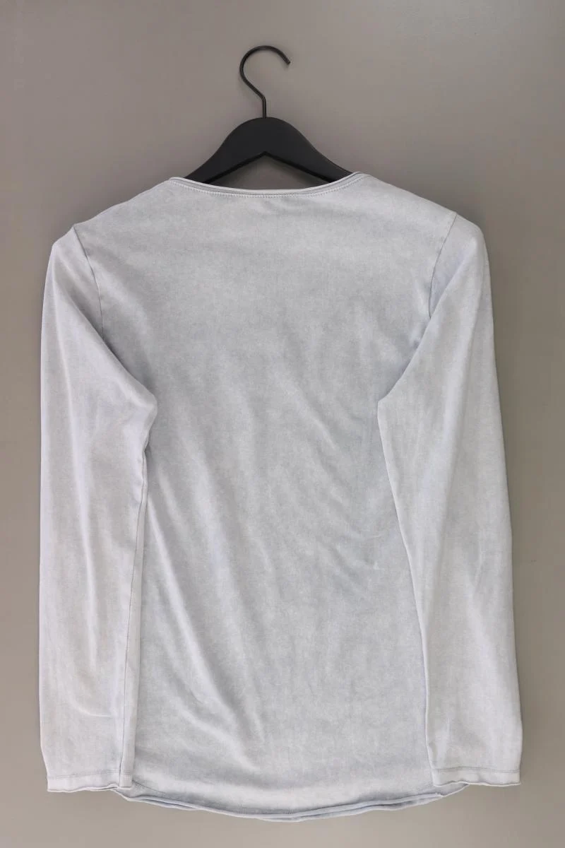Key Largo Longsleeve-Shirt Gr. M Langarm mit Pailletten blau aus Baumwolle