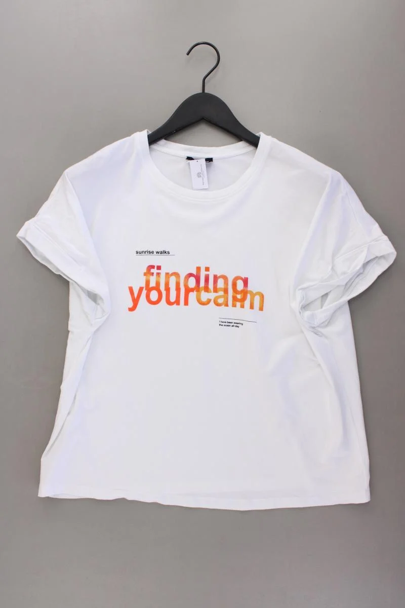Taifun Printshirt Gr. 42 Kurzarm weiß