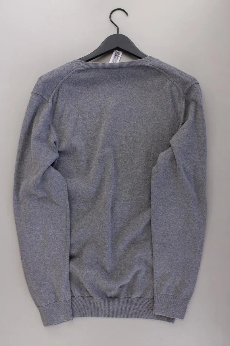 Hugo Boss Feinstrickpullover für Herren Gr. L grau aus Baumwolle