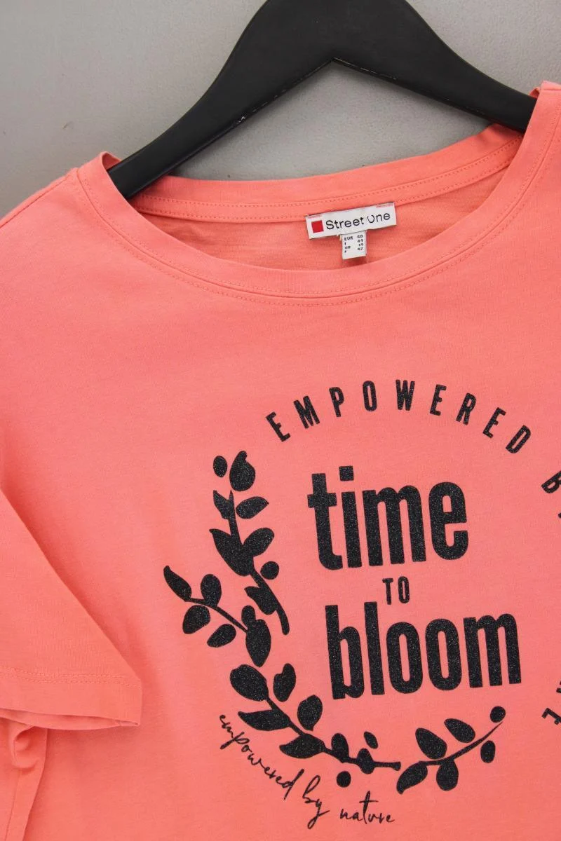 Street One Printshirt Gr. 40 Kurzarm orange aus Baumwolle