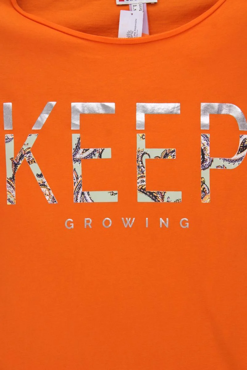 Street One Printshirt Gr. 42 neuwertig Kurzarm orange