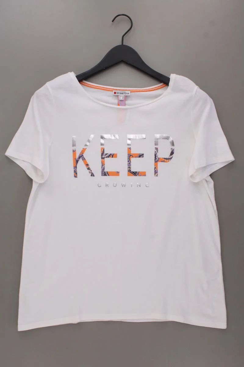 Street One Printshirt Gr. 42 neuwertig Kurzarm weiß