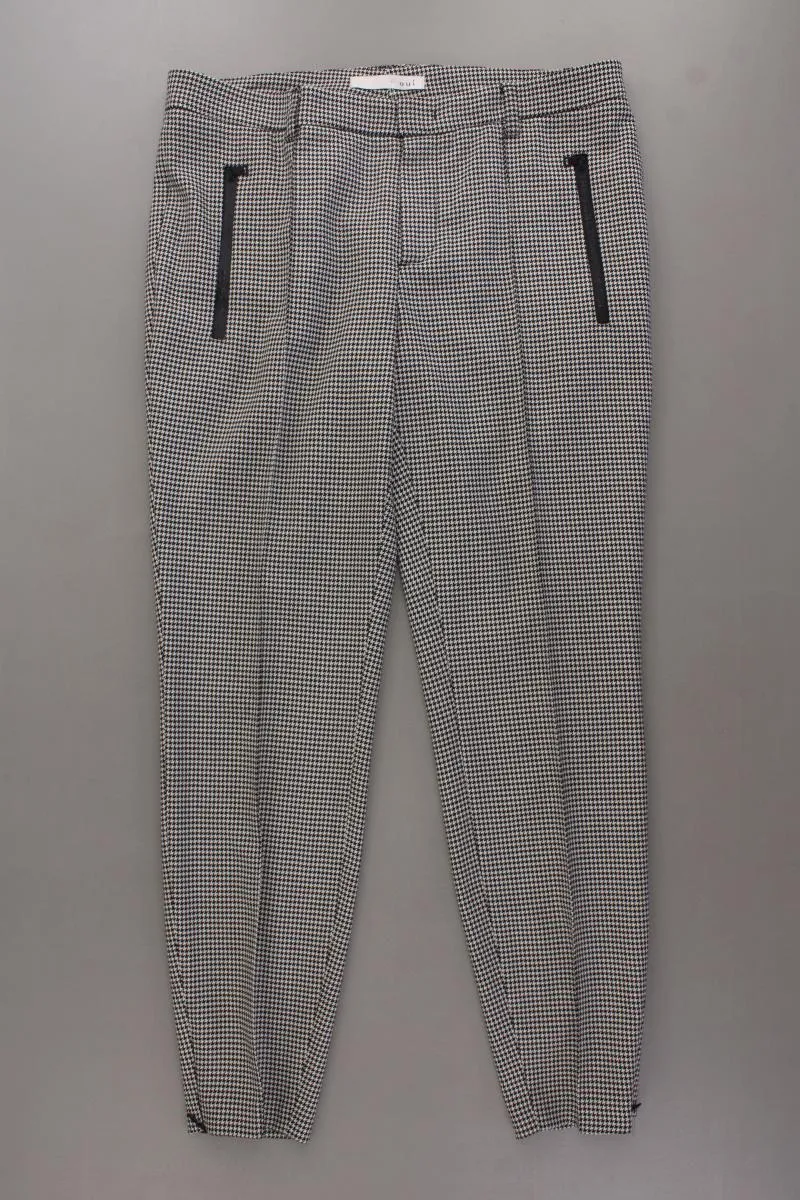 Oui Stoffhose Gr. 40 hahnentritt grau aus Polyester