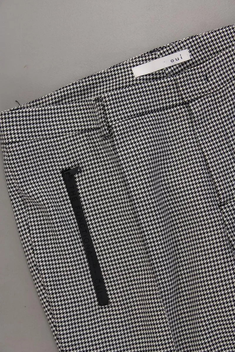 Oui Stoffhose Gr. 40 hahnentritt grau aus Polyester