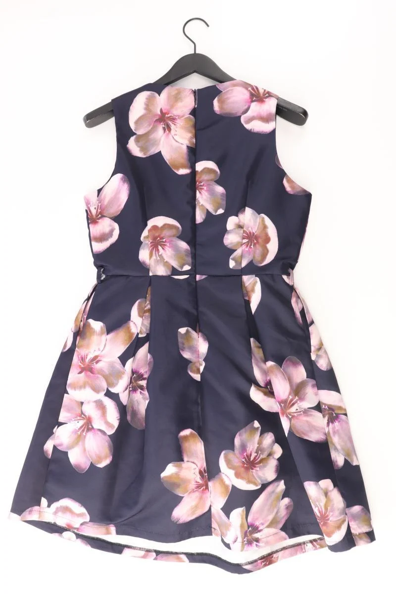Smashed Lemons Etuikleid Gr. 40 mit Blumenmuster Ärmellos blau aus Polyester