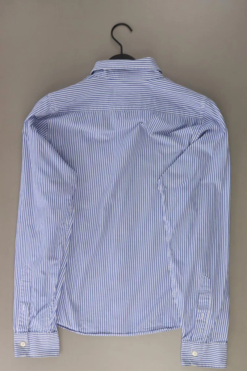 Hollister Langarmhemd für Herren Gr. L gestreift blau aus Baumwolle