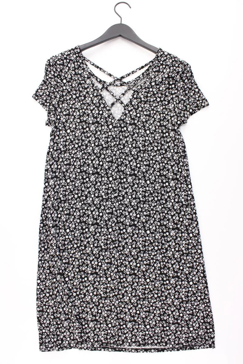 Only Kleid Gr. L mit Blumenmuster Kurzarm schwarz aus Viskose