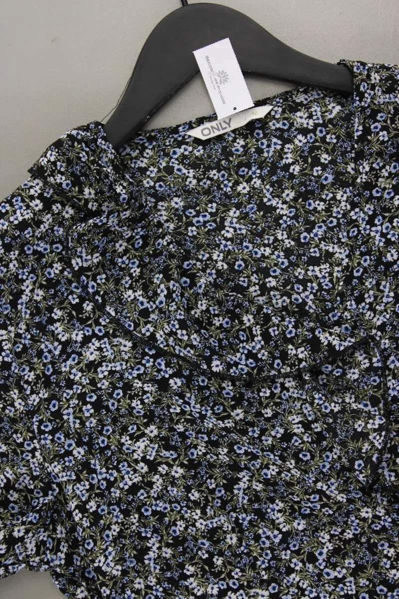 Only Wickelkleid Gr. 40 mit Blumenmuster Kurzarm blau