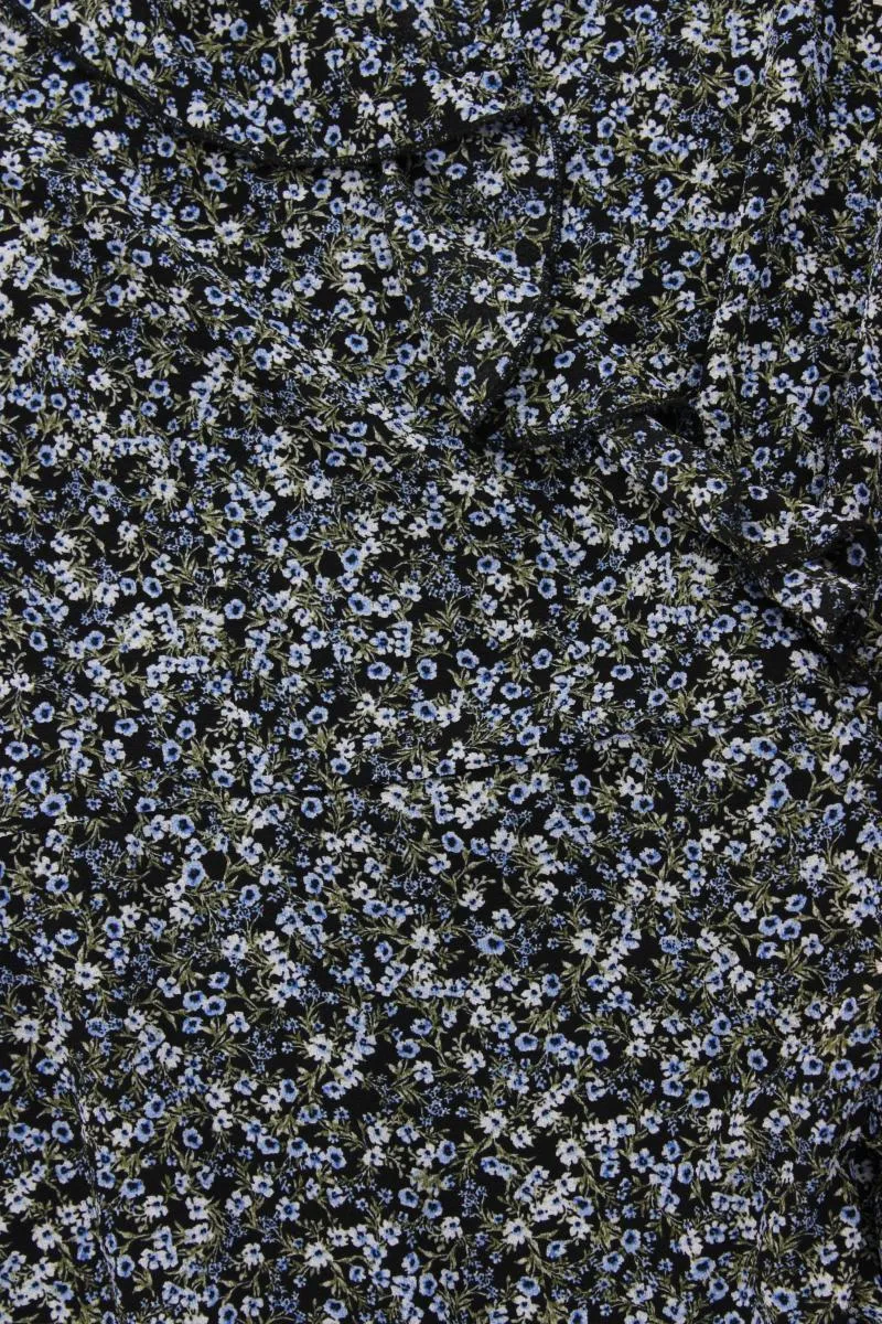Only Wickelkleid Gr. 40 mit Blumenmuster Kurzarm blau