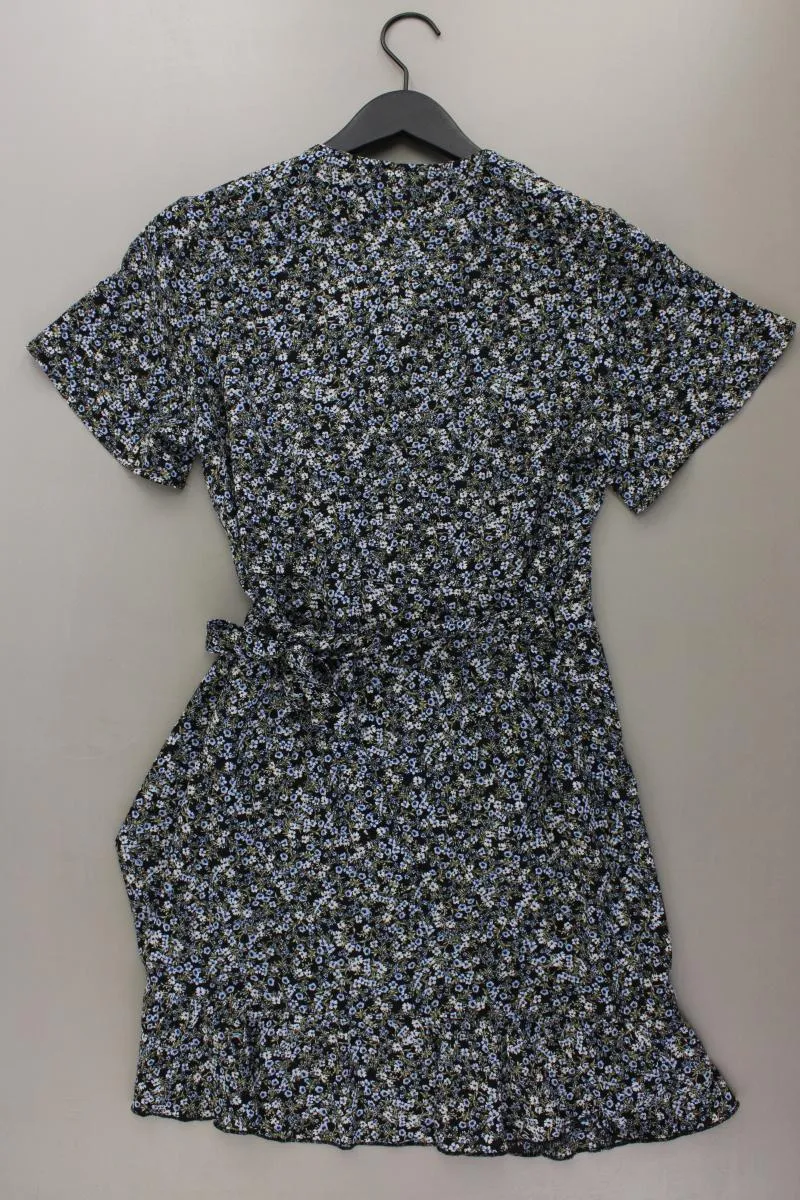 Only Wickelkleid Gr. 40 mit Blumenmuster Kurzarm blau