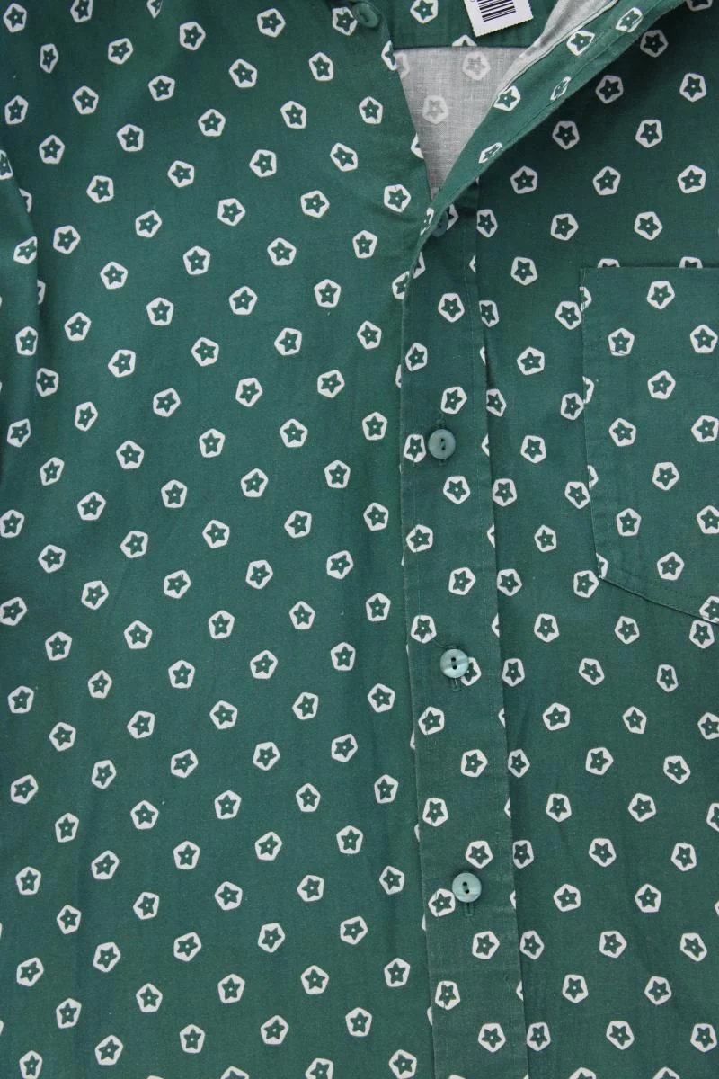 Henry Morell Vintage Hemd für Herren Gr. Hemdgröße 41/42 Kurzarm grün