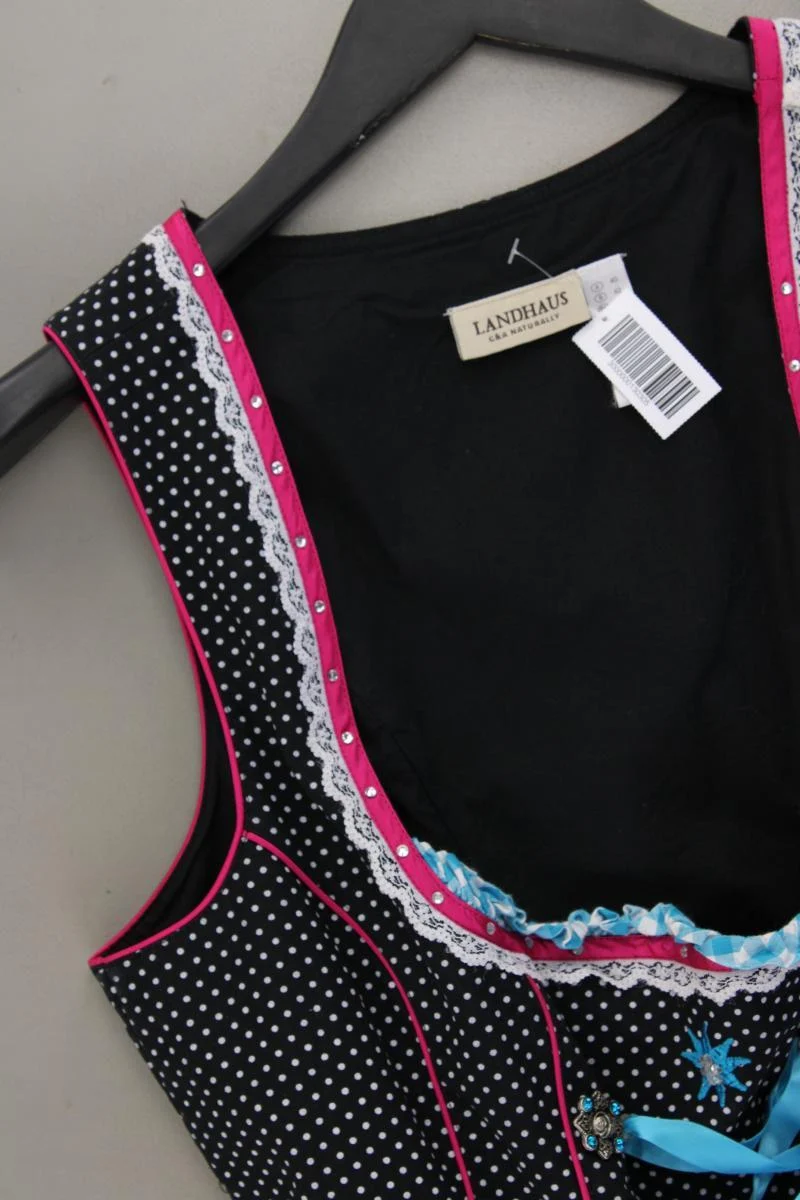 Landhaus Dirndl Gr. 40 gepunktet Ärmellos mehrfarbig aus Baumwolle