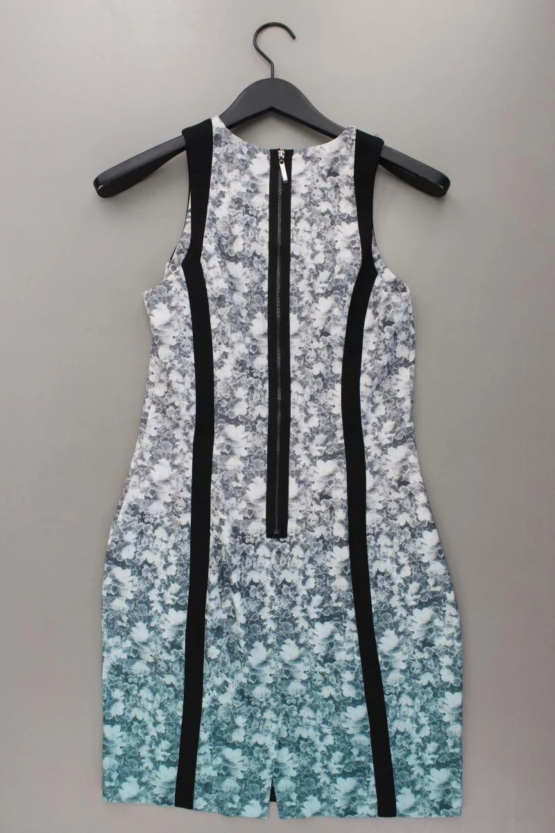 H&M Etuikleid Gr. 36 mit Blumenmuster Ärmellos grau aus Polyester