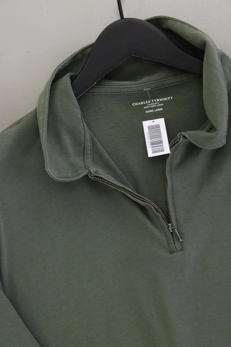 CHARLES TYRWHITT Poloshirt für Herren Gr. XL Kurzarm olivgrün aus Baumwolle