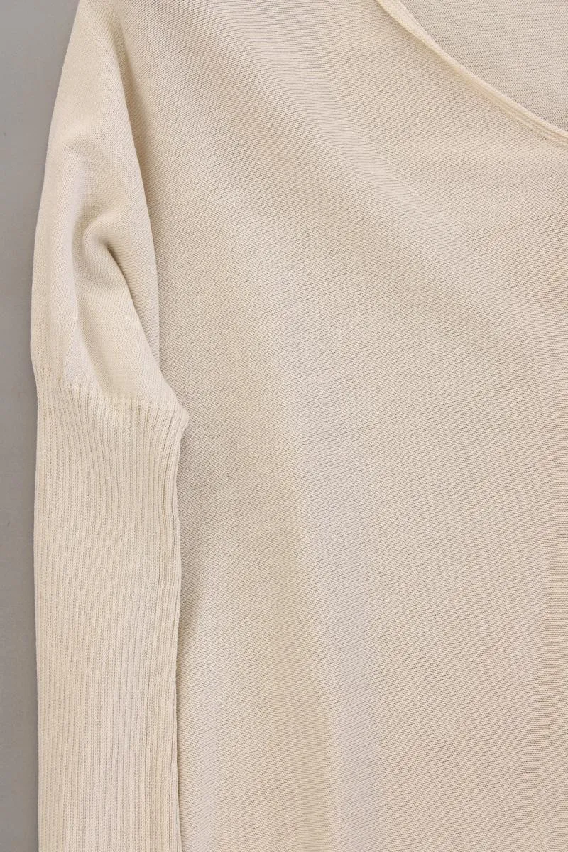 Heine Feinstrickpullover Gr. 40 creme aus Viskose