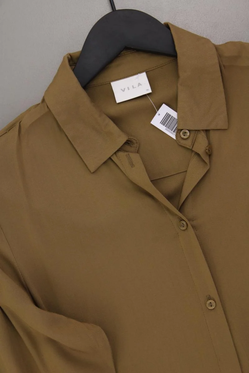 Vila Langarmkleid Gr. 38 mit Gürtel braun aus Viskose
