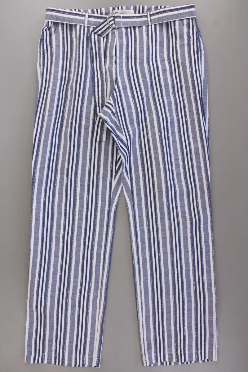 TONI Stoffhose Gr. 44 gestreift mit Gürtel blau