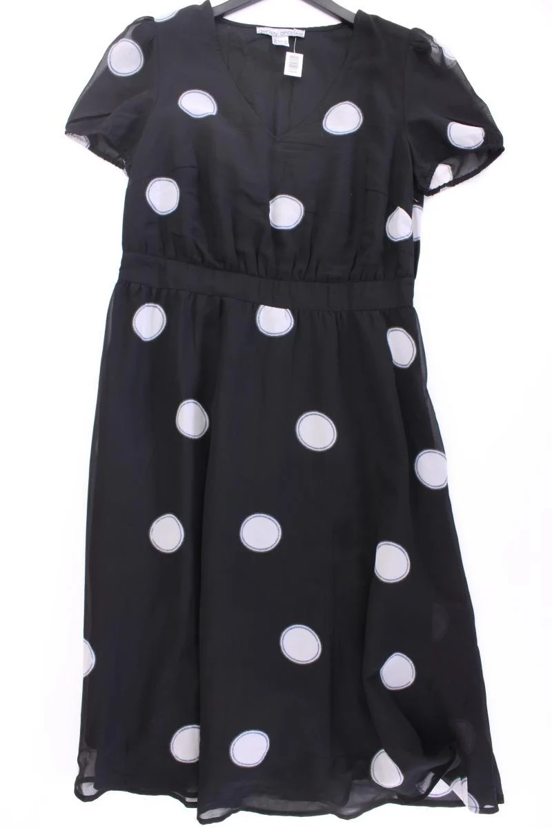 Ashley Brooke Chiffonkleid Gr. 42 gepunktet Kurzarm schwarz