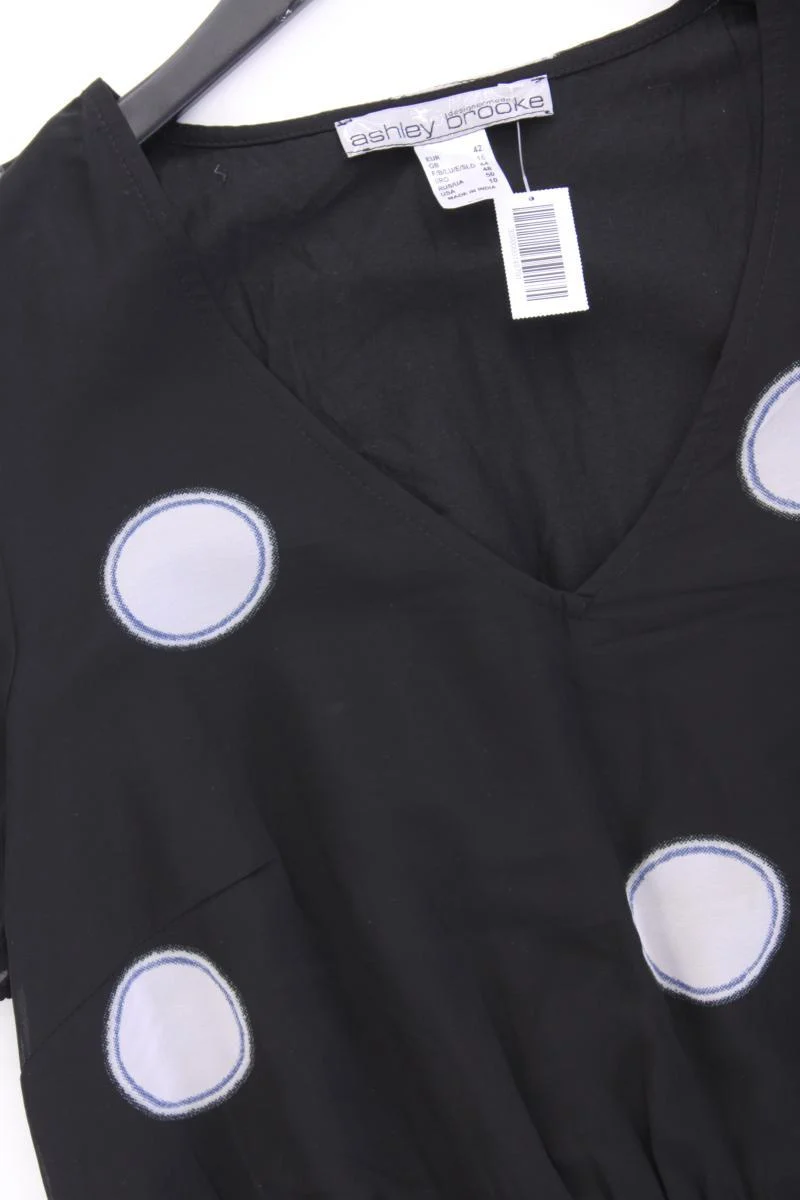 Ashley Brooke Chiffonkleid Gr. 42 gepunktet Kurzarm schwarz