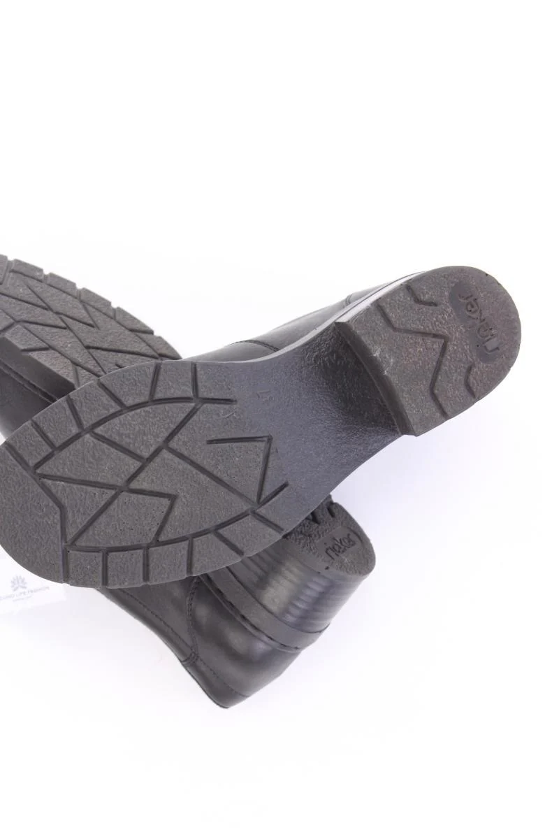 Rieker Pumps in Trachtenoptik Gr. 37 neuwertig schwarz aus Leder