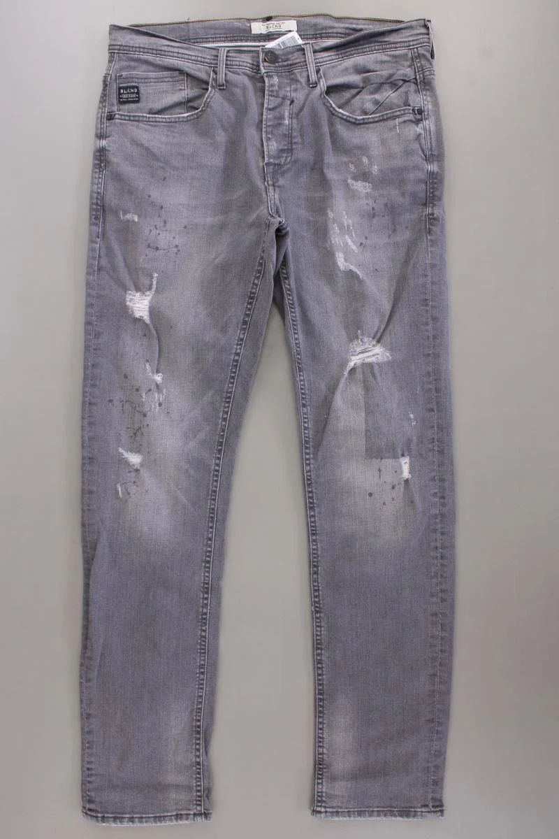 Blend Straight Jeans für Herren Gr. W33/L32 grau aus Baumwolle