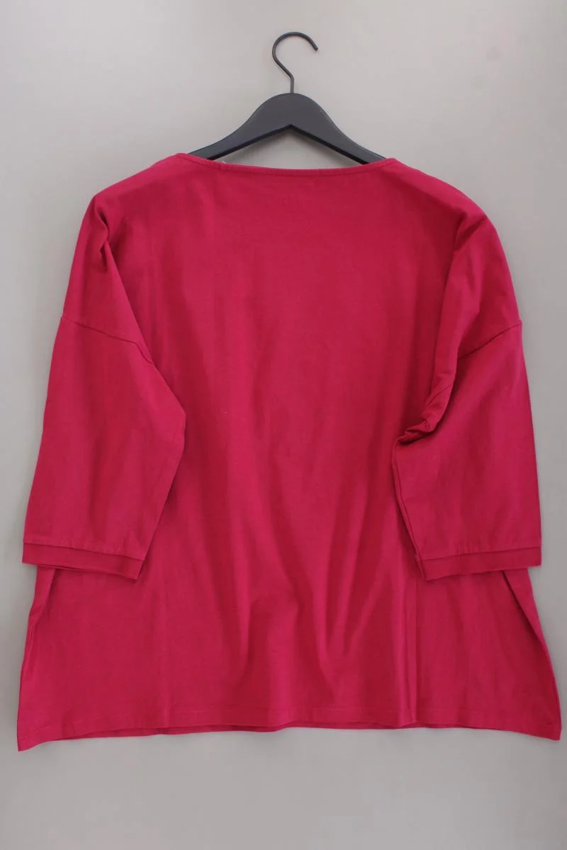 Via Cortesa Oversize-Shirt Gr. 48/50 3/4 Ärmel mit Glitzer rot aus Baumwolle