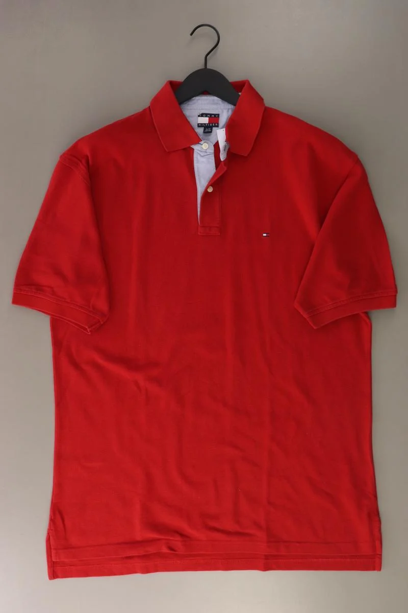 Tommy Hilfiger Poloshirt für Herren Gr. XL Kurzarm rot aus Baumwolle